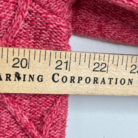 LL Bean Cable Knit Cardigan Sweater XL Pink Button Up Granny Fisherman Cottage - Picture 8 of 11